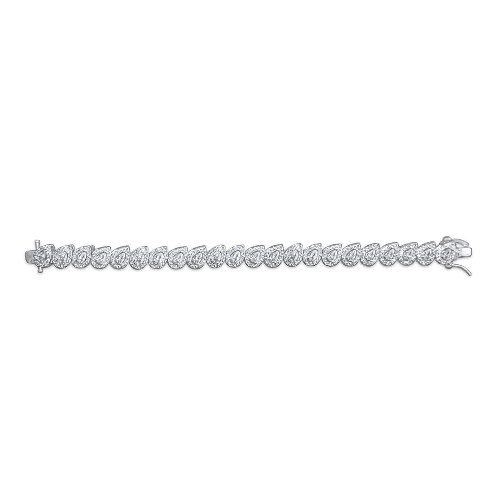 8mm Slanted Diamond Teardrop Bracelet