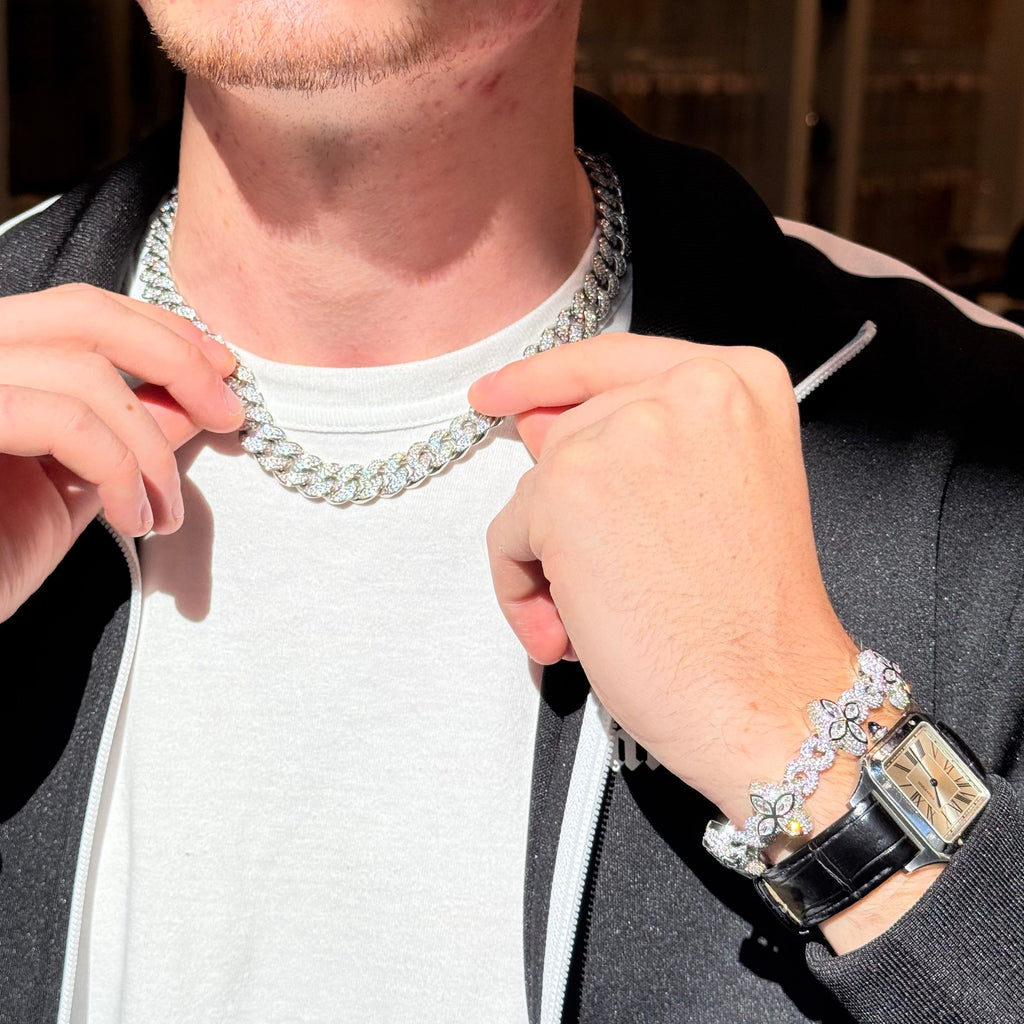 12mm Iced Out Diamond Pointed Bracelet