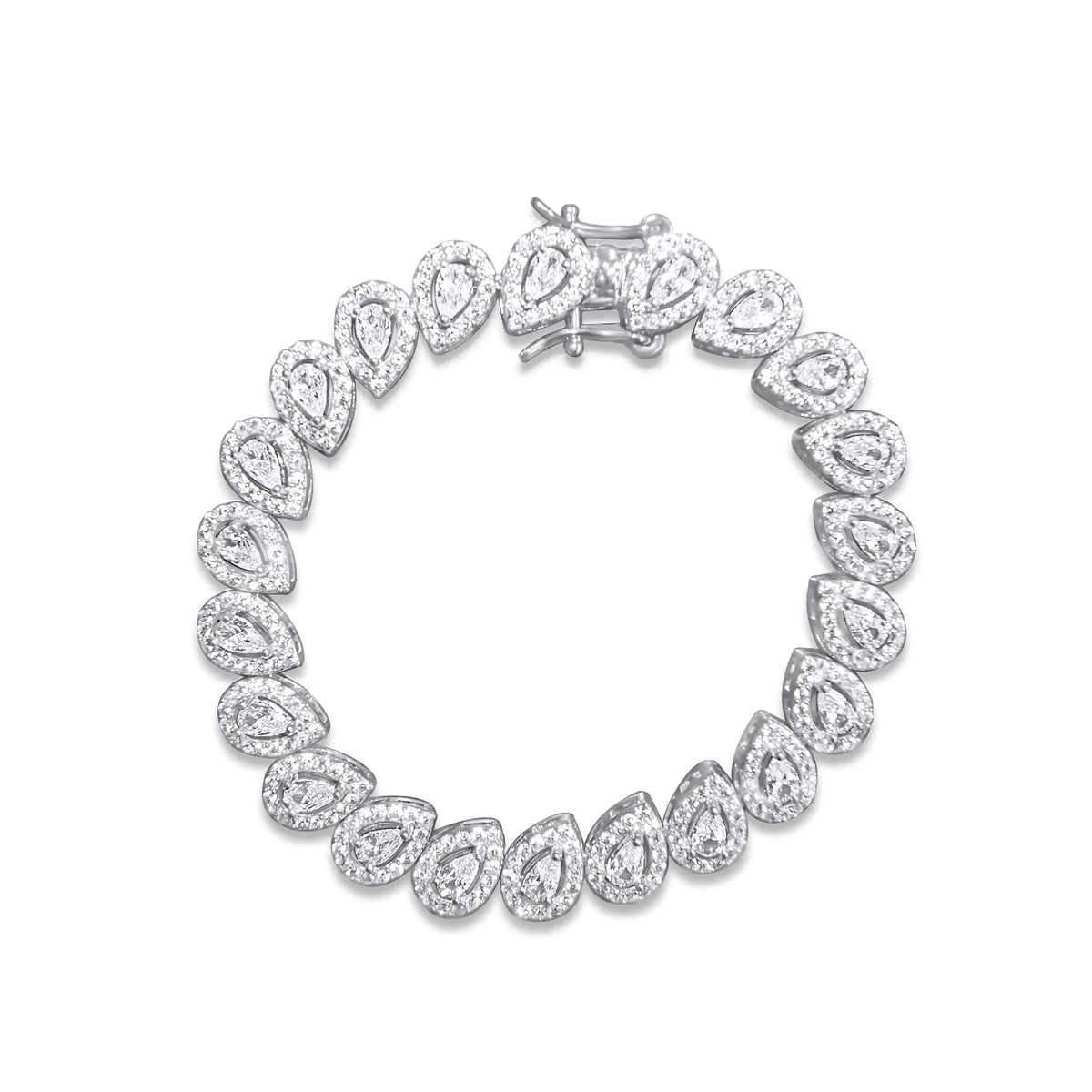 8mm Slanted Diamond Teardrop Bracelet